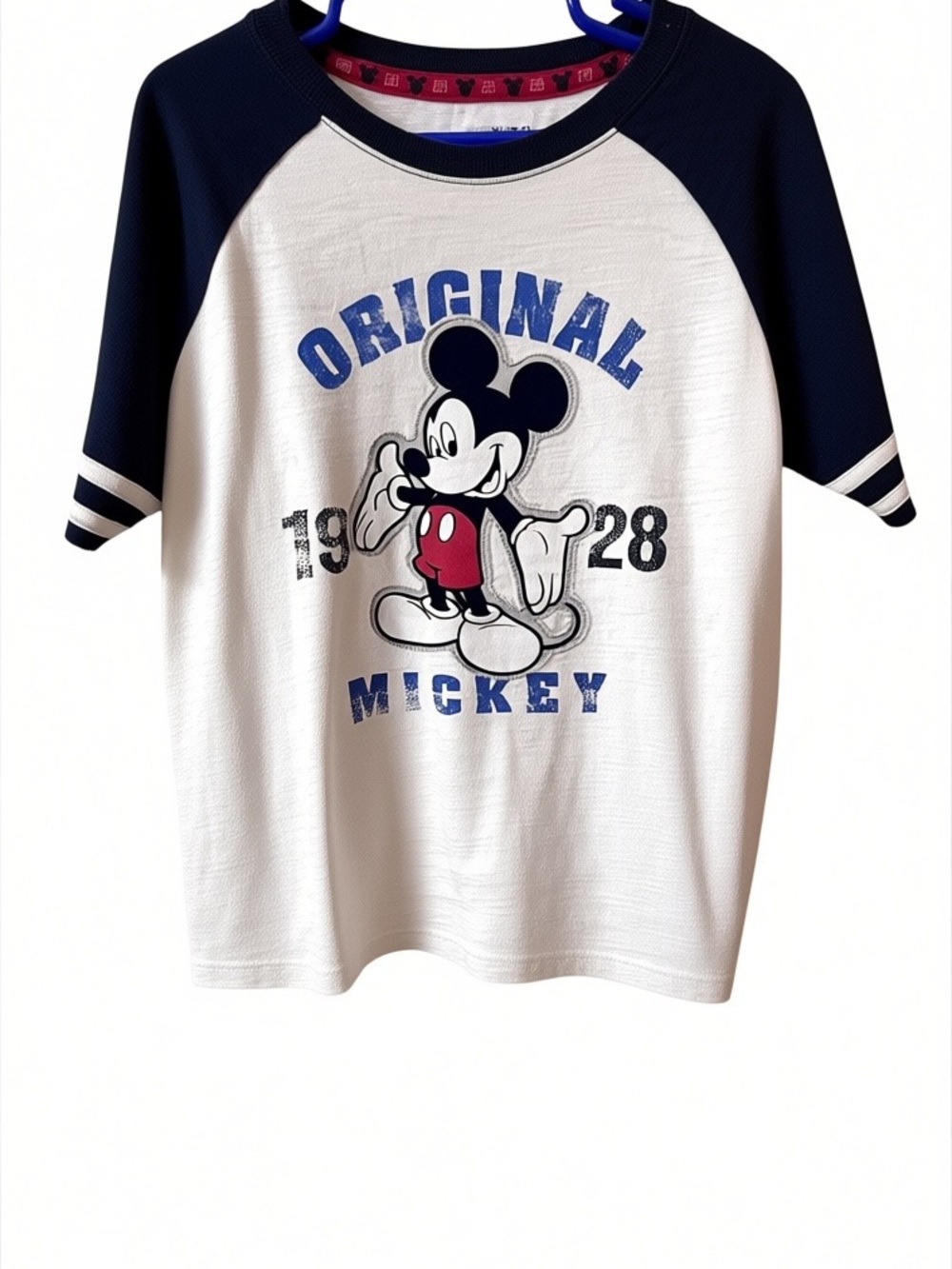 Disney Mickey Mouse Boys 7X Original 1928 Raglan Baseball Tee EUC